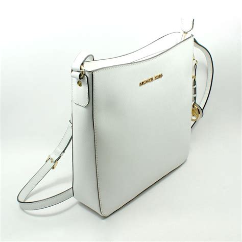 michael kors white cassie leather messenger bag|Michael Kors purses black.